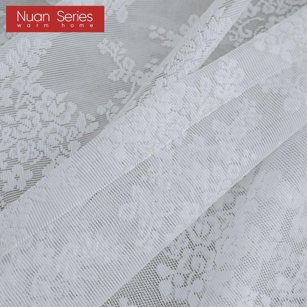 1 Pezzo Serie Nuan Pizzo Bianco Lavorato a Maglia Piccolo Floreale Chiffon Tenda per Soggiorno Camera da Letto Balcone Decorazione Casa
