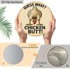 2D Flat Aluminum Funny Chicken Coop Signs - "Guess What? Chicken Butt!" Round Metal Tin Sign - Vintage Farmhouse Wall Decor for Home, Kitchen
