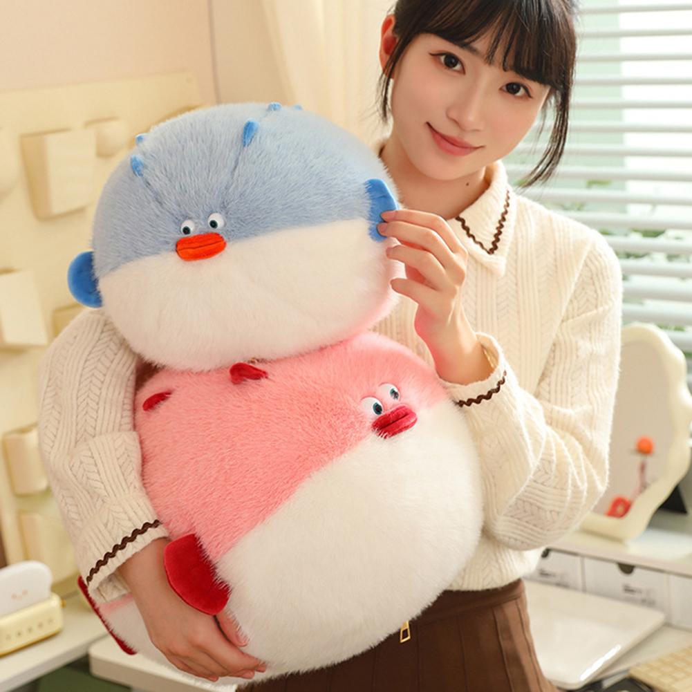 Cute Cat Fish Plush Toys Set Kawaii Stuffed Cat Puffer Animals Plush Doll Throw Pillow Toy Christmas Gifts For Boys Girls