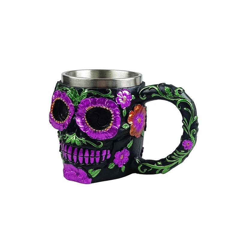 

Креативные кружки на Хэллоуин, изысканный декоративный орнамент из нержавеющей стали, трехмерный узор, бокал для вина 301-400ml