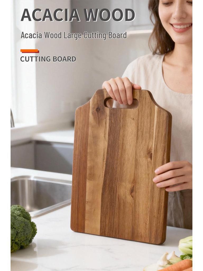 Large Thick Acacia Wood Cutting Board for Slicing Steak