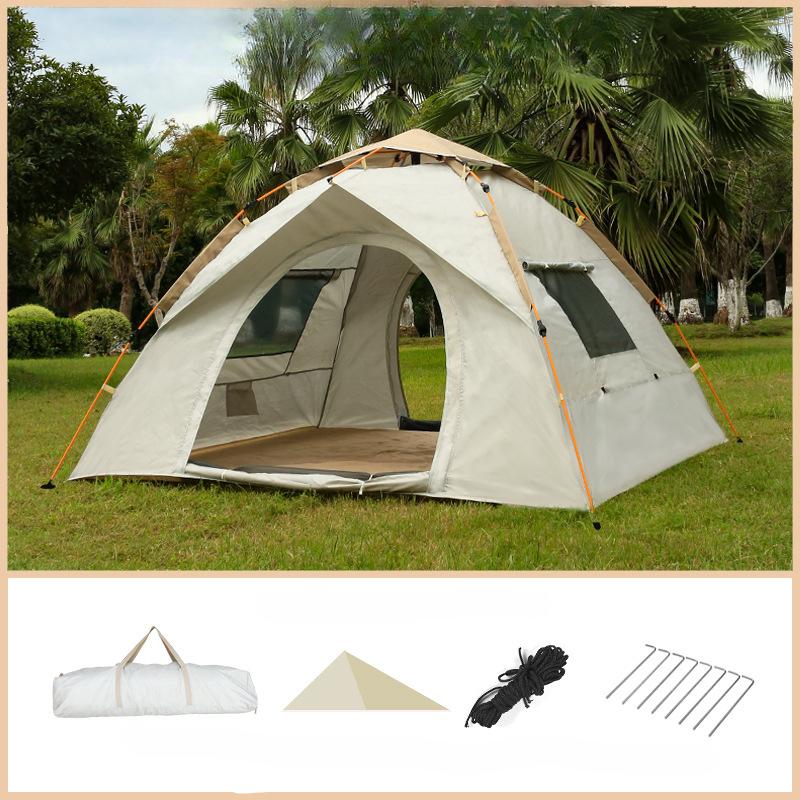 Tent Outdoor Camping Beach Full Set Portable Folding Automatic Quickly Open Camping Silver Glue Sun Protection Rain Proof