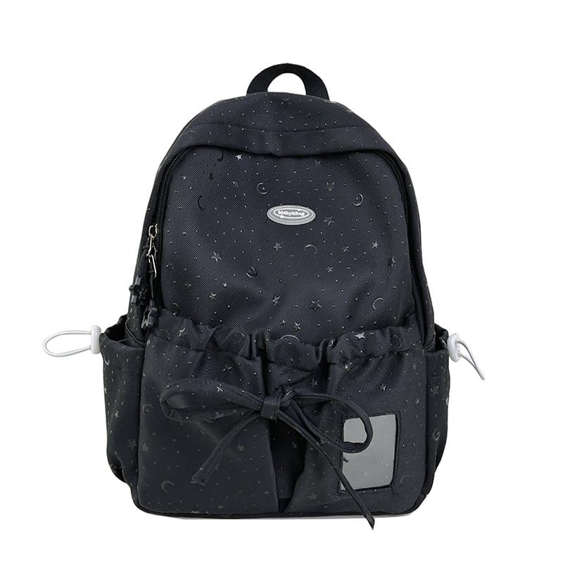 Cute Bowknot Backpack for Women Large Capacity Nylon School Backpack Kawaii Travel Daypack Casual College Bookbag