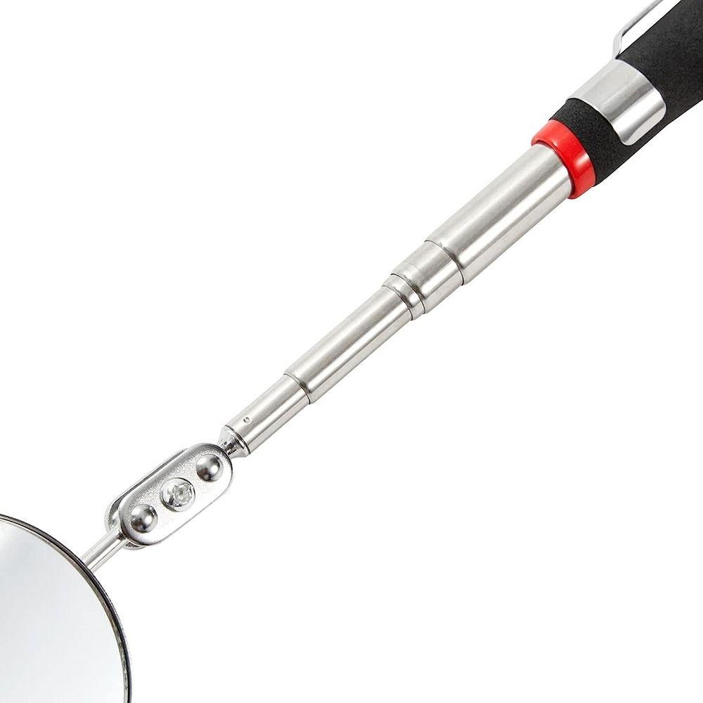 Extends 24-73cm Telescoping Inspection Mirror Black 360° Inspection Mirror Round Mirror  Mechanic