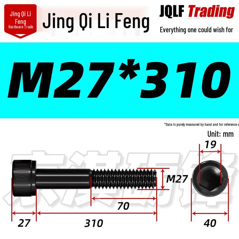 M20-M27 High Strength Blackened Hex Socket Head Cap Screw with Knurled Cylindrical Half Thread