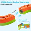 Magnetic Electric Train Set with Track Fusion, STEM Montessori DIY Building Race Toy for Kids, Christmas & Birthday Gift for Boy