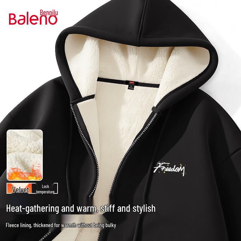 Baleno Men's Heavyweight Fleece-Lined Hooded Zip-Up Sweatshirt Jacket