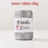 150g/ball Gold Wire Hollow Core Rope 3 Strands 3mm 100m Glitter Gold Cord Thread Handmade Knitting Crochet Yarn Handmade Crochet
