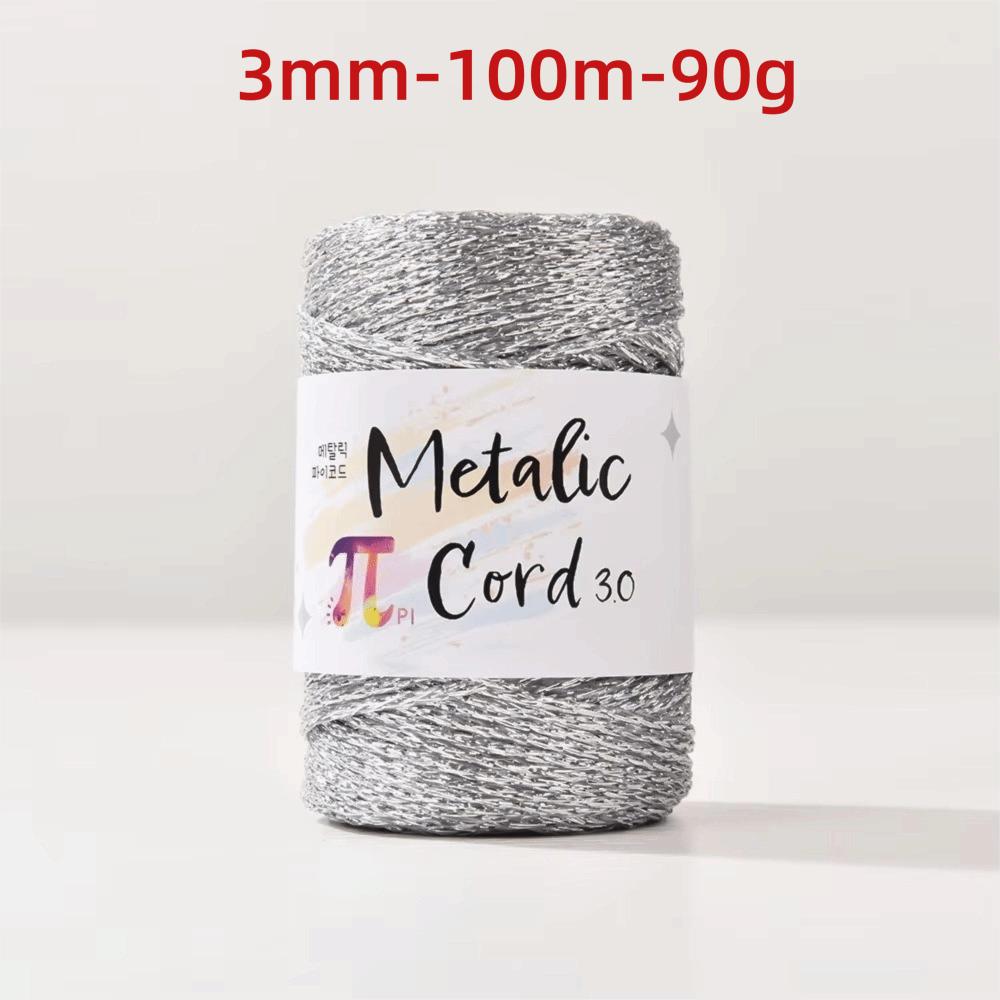150g/ball Gold Wire Hollow Core Rope 3 Strands 3mm 100m Glitter Gold Cord Thread Handmade Knitting Crochet Yarn Handmade Crochet