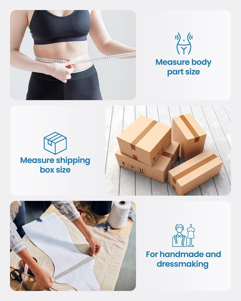 Fitdays Smart Body Tape Measure Body Fat BMI Tool with LED and Tracking and Diet Tracker Fitdays App Sync Bluetooth Connectivity Auto-Recovery