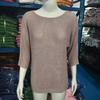 Solid Color Round Neck Sweater Women's Three-quarter Sleeve Blouse Air-conditioned Shirt