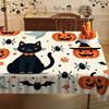 Halloween Cartoon Rectangle Tablecloth for Tables Decor Dining Room Waterproof Family Dinner Table Cloth Halloween Decorations