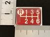 Tuningfan Shift Pattern Upper Left for Manual Transmission Emblem, Red, R, 6-Speed Vehicles, SPE-R601