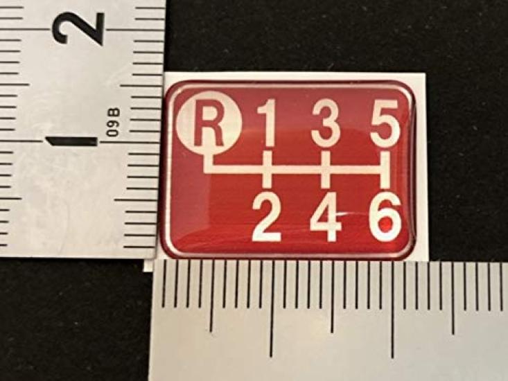 Tuningfan Shift Pattern Upper Left for Manual Transmission Emblem, Red, R, 6-Speed Vehicles, SPE-R601