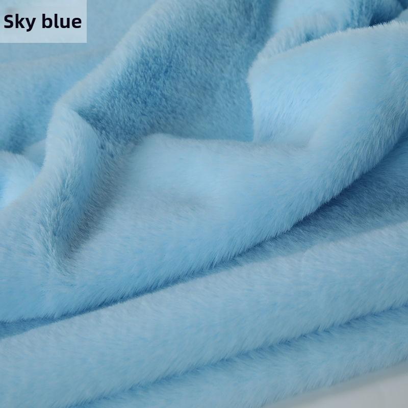 Plain Long Hair Plush Fabric By Meters for Clothes Blankets Coats Sewing High Quality Imitation Rex Rabbit Fur Cloth Soft Silky