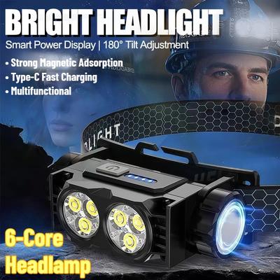 Far LED Reîncărcabil de Înaltă Eficiență cu Sistem cu 6 Nuclee Ieșire Super Luminoasă Ideal pentru Minerit Pescuit Exterior