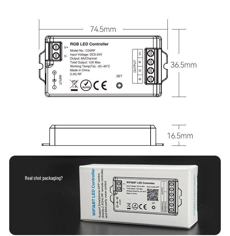 RF Kabelloser RGB LED Streifen Fernbedienung C03RF