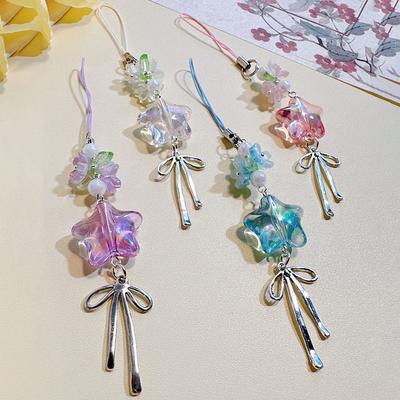 Lanière de téléphone portable en forme d'étoile à cinq branches colorée Sakura Star Wish Girl Heart, pendentif mignon Guben CCD