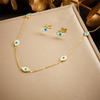 Gold Plated Evil Eye Jewelry Set Necklace Bracelet and Earrings Fashion Jewelry for Women