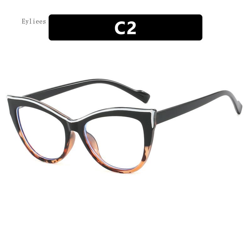 

Women s Glasses Trend Cateyes Sexy Flat Mirror TR90 Anti-blue Light Eyeglasses Frame Transparent Optical Computer Eyewear