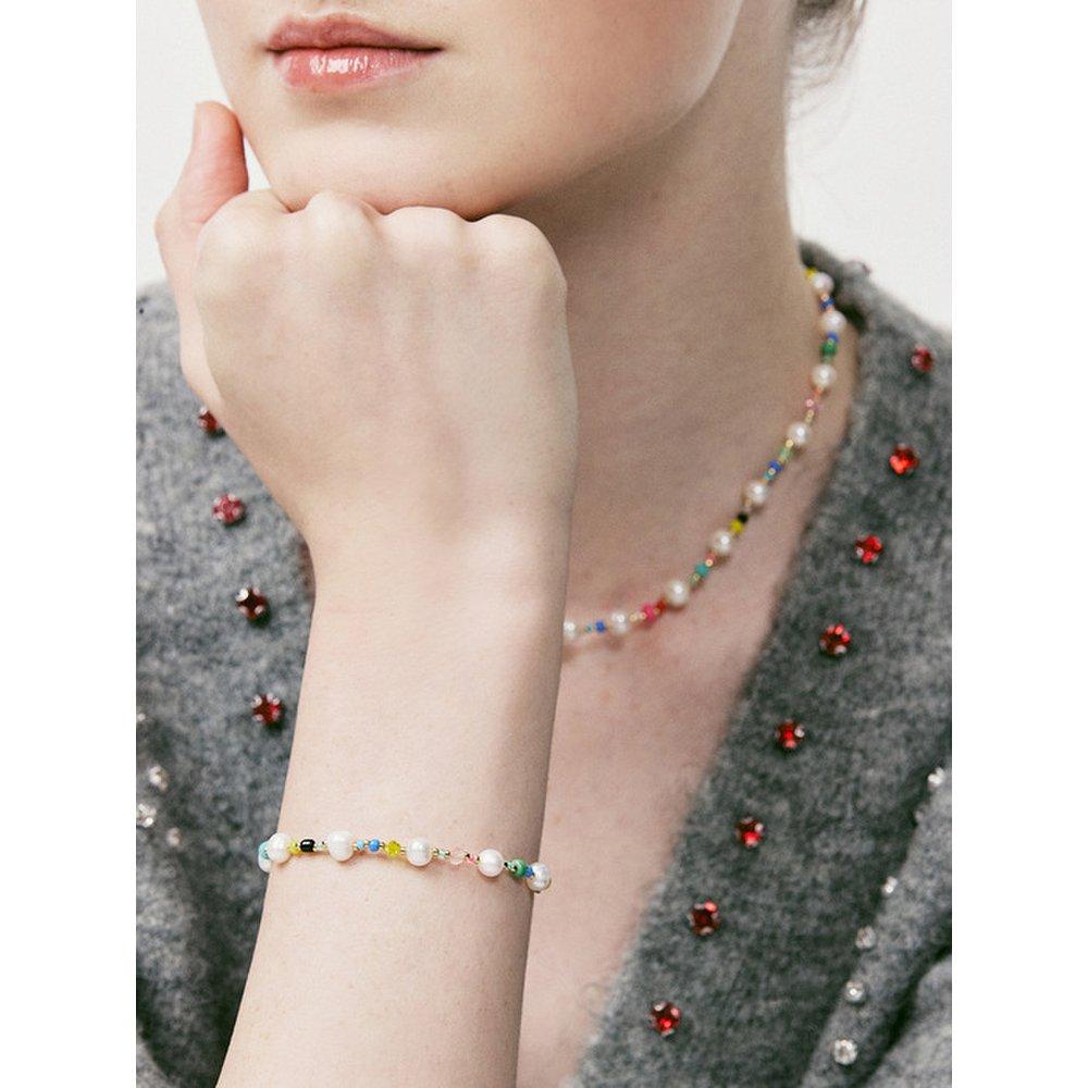 

Pearl N Crystal Beads Bracelet_Vh24Nnbr101M Silver