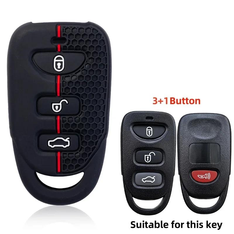 

Silicone 3+1 Buttons Car Remote Key Case Shell Fob Cover for Kia Sorento Soul Carens Hyundai Tucson Sonata Santa FE Carens