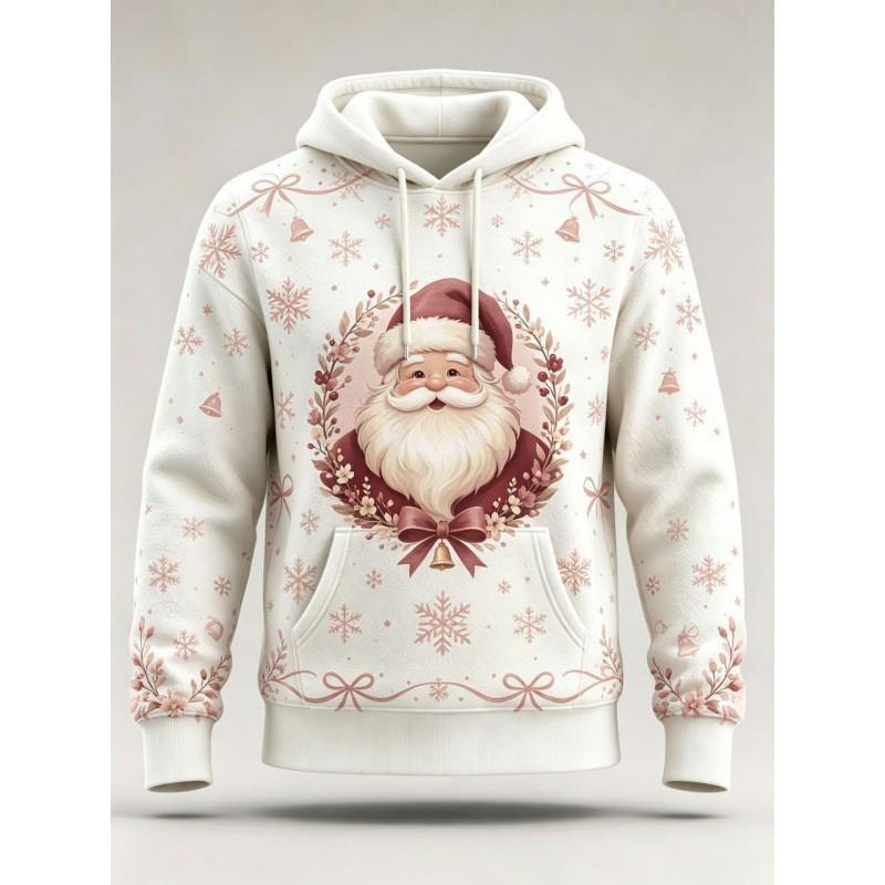 Christmas Hoodie 3D Print Loose Fit Long Sleeve Sweatshirt Men Women Youth Casual Winter Wear