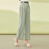 Women's High-Waist Straight-Leg Cropped Casual Trousers