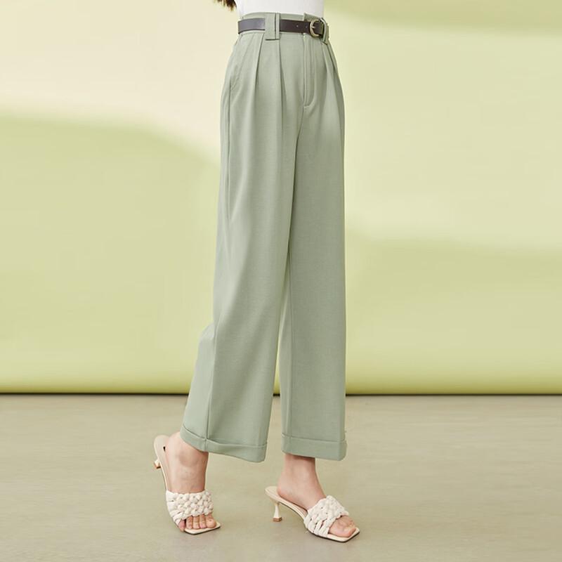 Women's High-Waist Straight-Leg Cropped Casual Trousers