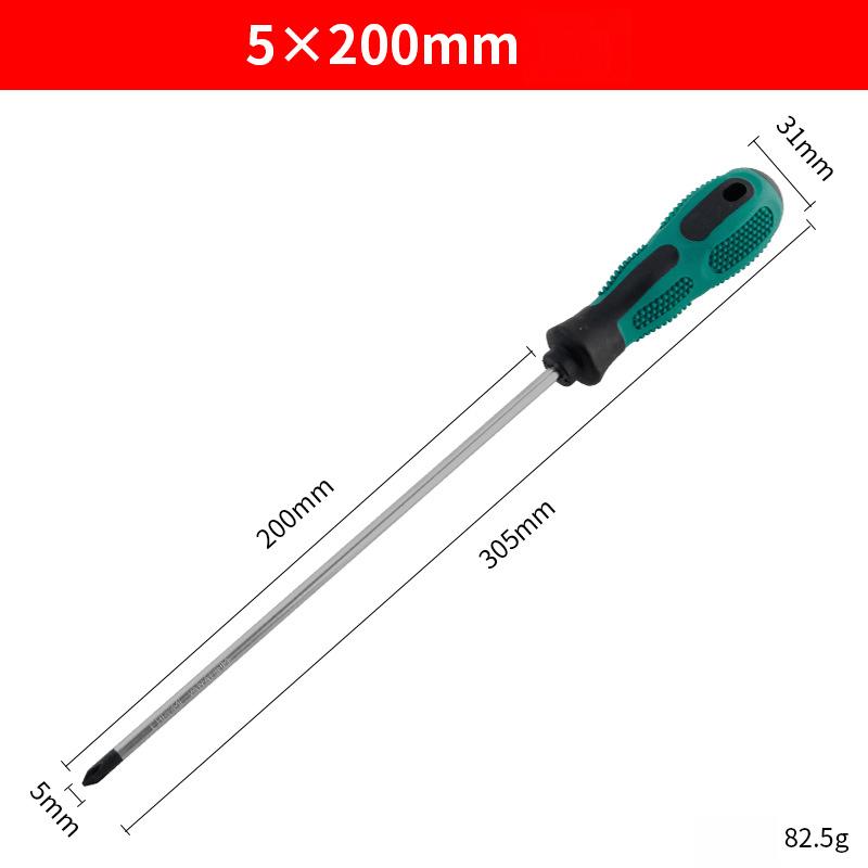 2 stk/sett Skrutrekker med gummihåndtak - Totallengde 420 mm/Stanglengde 300 mm*Stangtykkelse 5 mm Kromvanadiumstål - Magnetisk spiss, Ekstra lang - Håndverktøy