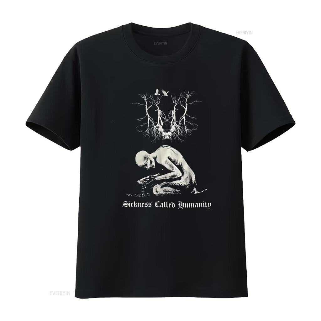 SAD Sickness Called Humanity T-Shirt Dark Art Design Limitierte Auflage Seltene Fund für DSBM-Fans vintage Gewaschen Atmungsaktiv