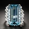 Exquisite Topaz Engagement Ring for Women European Style Blue Sapphire Ring Handmade Jewelry