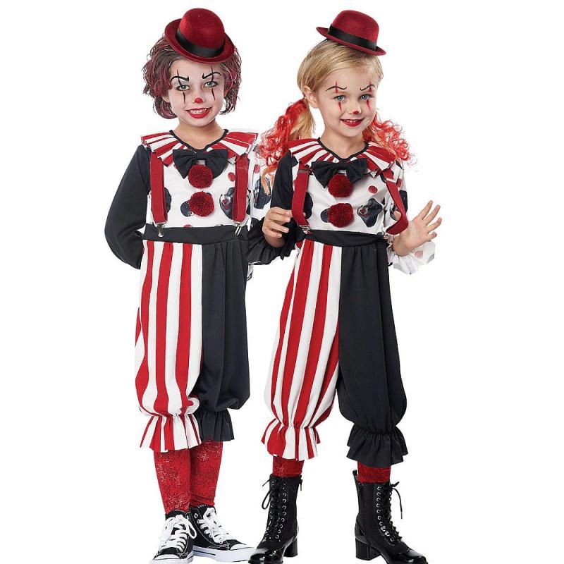 Kids Halloween Clown Costume Role Play Stage Outfit Set Boys Girls