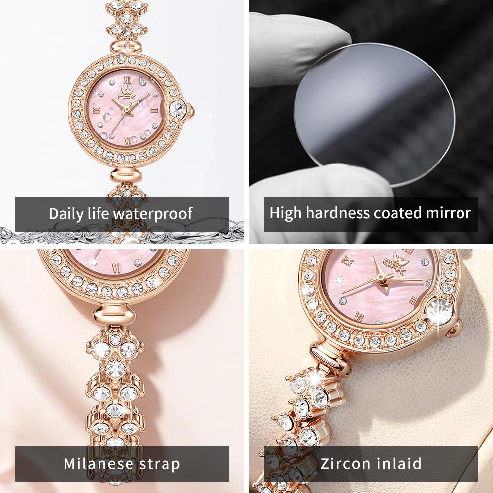 OPK Brand Fashionable Diamond Inlaid Women's Watch Waterproof Small Dial Women's Bracelet Women's Watch 6054