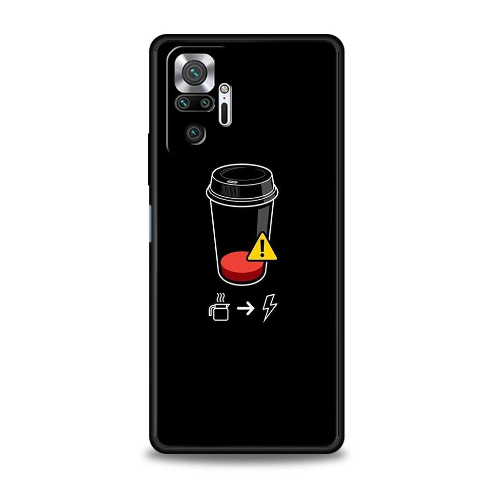 Fashion Coffee Wine Cup Phone Case For Xiaomi Redmi Note 10 11 9 8 Pro 10S 9S 7 8T 9T 9A 8A 9C K40 Gaming 11T 5G Soft Back Cover