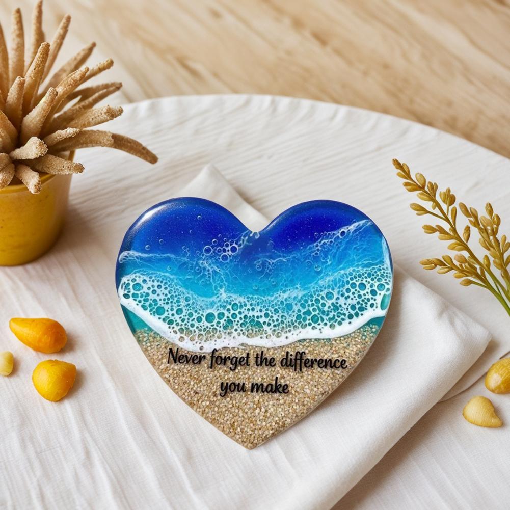 Ocean Heart Shaped Glass Ornament for Friends and Family