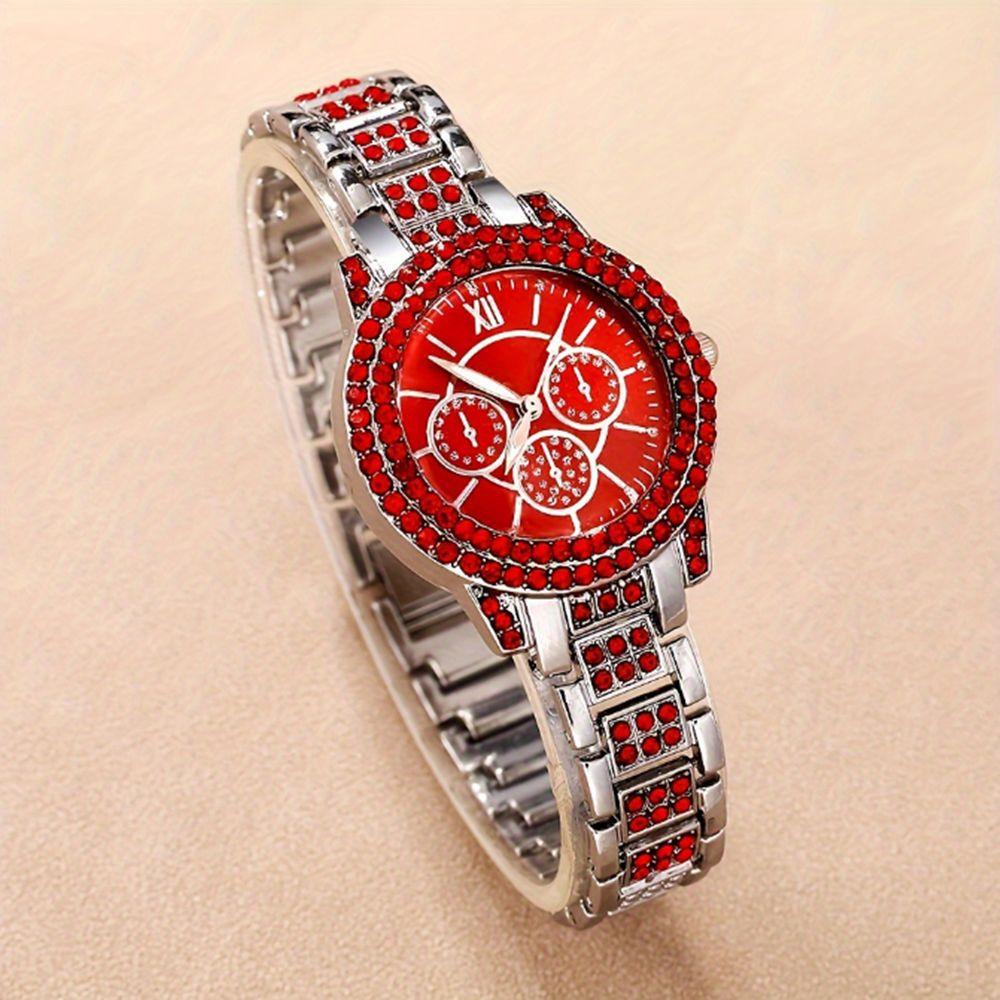 Full Diamond Luxury Bracelet Watch Set Ladies Quartz Watch Exquisite Five-piece Women's Set