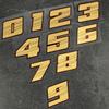 1pc Gold Nmnber 0-9 Motorcycle Stickers Waterproof for Motorcycle Fairing Helmet  Car Window Scooters Universal Vinyl Decals