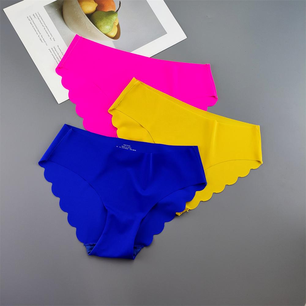

3 шт./компл. Бесшовное нижнее белье из ледяного шелка с оборками для женщин больших размеров, тонкие трусики с заниженной талией и эффектом лифтинга бедер, женские трусы M&3pcs