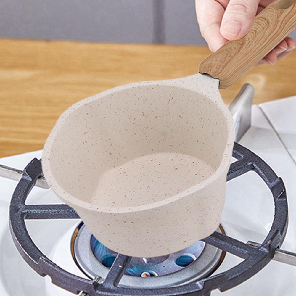 White Milk Warmer Pot Multifunctional Sauce Pan Butter Melting Pot Cooking Pot  Home Kitchen