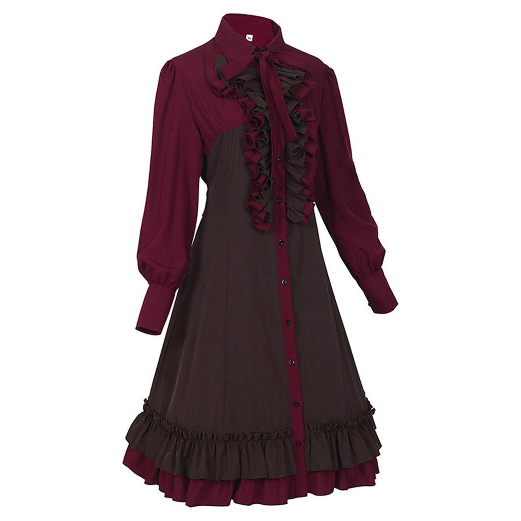 Plus Size Medieval Court Halloween Dress with Irregular Hem
