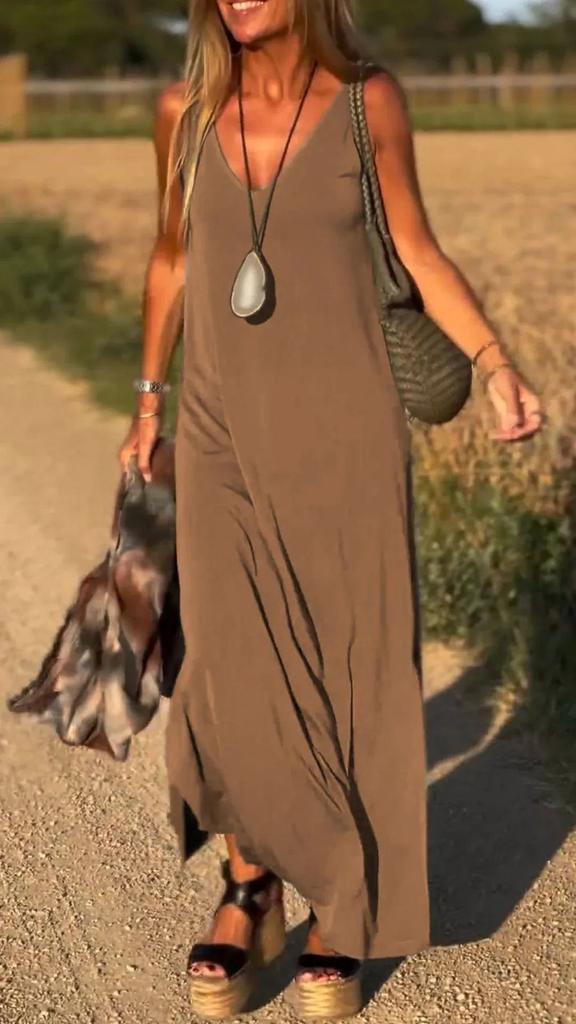 Womens Summer V Neck Tank Dress With Stripes And Beads For Casual Travel