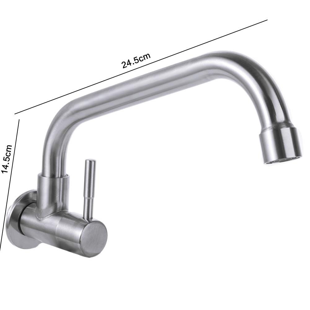 Wall Mounted Sink Water Tap Splash-proof Single Cold Water Faucet Rotatable Kitchen Faucet  Canteen