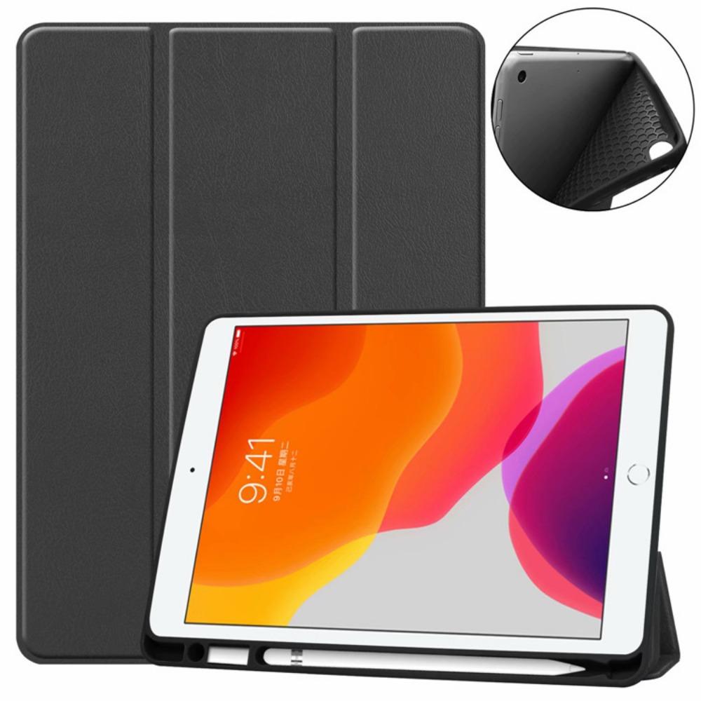 

Tri Fold Leather Case for iPad Mini 7 with Apple Pencil Slot Auto Sleep Wake Cover iPad mini7/6 2024/2021 чёрный