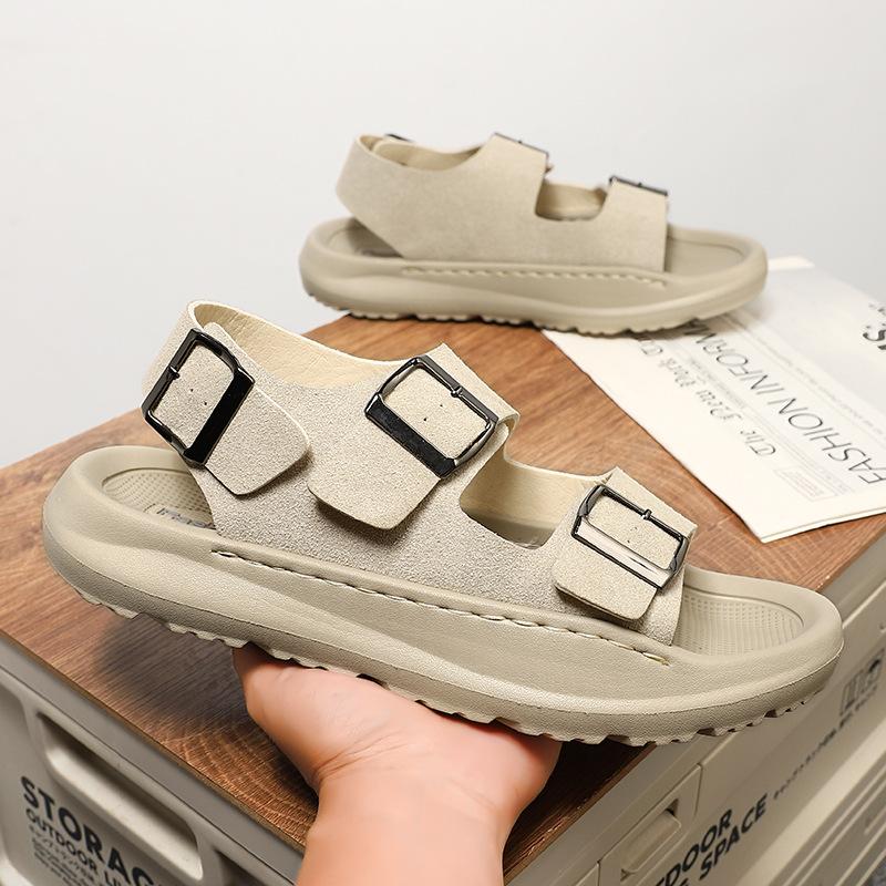 Summer wear rubber outdoor one-word slippers men's casual flip-flops non-slip beach shoes flat-heeled cool slippers women