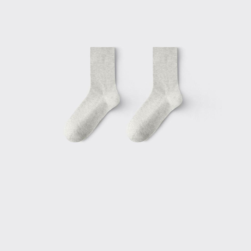 5/10 Pairs Women's Seamless Solid-Color Cotton Mid-Calf Socks