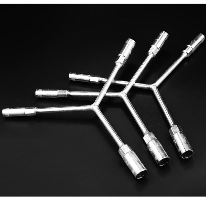 Triple Square Socket Wrench Set with Extension Bar Multi-Purpose Y-Type Hex Bit Sockets for Motorcycle Car Repair Tools