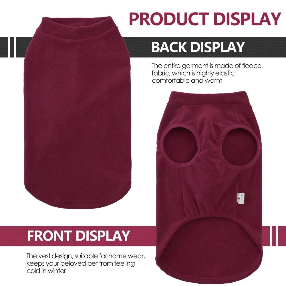 Fleece Dog Sweater Vest Stretchy Pullover Warm Pet Calming Clothes High Elasticity Comfortable Dog Bottoming Shirt Home Indoor