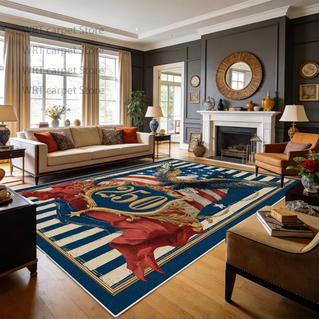 250th American Celebration Large Area Rugs Decoration Home Living Room Sofa Area Carpet Office Lobby Washable Fluffy Floor Mat