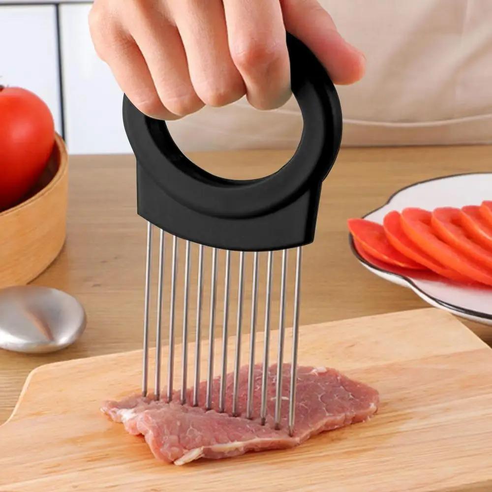 

Non-slip Handle Onion Needle With Stainless Steel Soap Meat Tenderizer Tomato Fork Kitchen Newbie Onion Holder